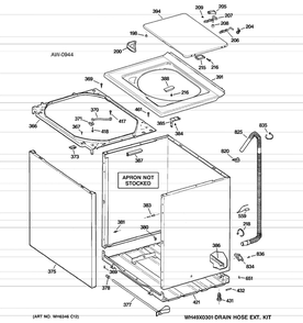Cabinet Diagram and Parts List for GMR05BLHWWC  General Electric Dishwasher