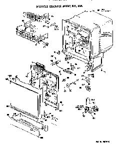 Front Panel/tub Diagram and Parts List for GSD500L01AW  General Electric Dishwasher