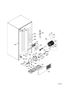 SEALED SYSTEM & MOTHERBOARD Diagram and Parts List for GNE22GMEAES  General Electric Refrigerator