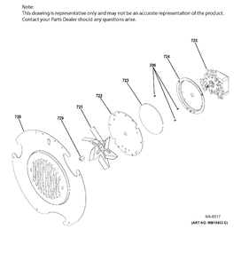 CONVECTION FAN Diagram and Parts List for JCGB860SEJ3SS  General Electric Range