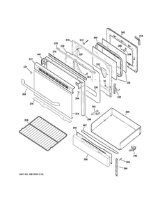 Door & Drawer Parts Diagram and Parts List for JGB640DEF1WW  General Electric Range