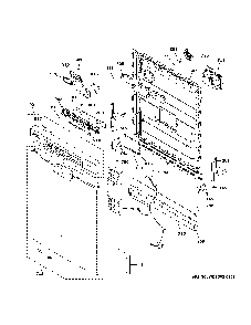 Escutcheon & door assembly Diagram and Parts List for GDF630PMM5ES  General Electric Dishwasher