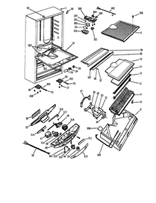Cabinet Diagram and Parts List for PDS18LMAWW  General Electric Refrigerator