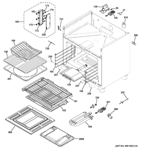 OVEN CAVITY PARTS Diagram and Parts List for ZGP304LR4SS  General Electric Range
