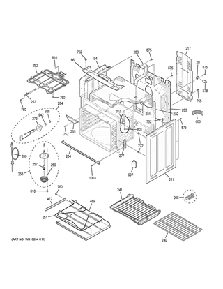 Body Parts Diagram and Parts List for PB930SL2SS  General Electric Range