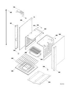 BODY PARTS Diagram and Parts List for MGAS724EL1WW  General Electric Range