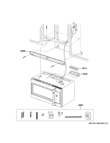 Installation Parts Diagram and Parts List for CVM517P4M6W2  General Electric Microwave