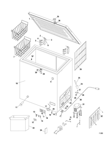 FREEZER Diagram and Parts List for MCM7SUAWW  General Electric Freezer