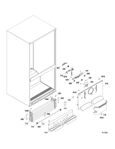 FREEZER SECTION Diagram and Parts List for MBRC0GAXARWW  General Electric Refrigerator