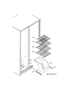 Freezer Shelves Diagram and Parts List for GSH25JGDDCC  General Electric Refrigerator