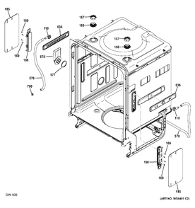 BODY PARTS 2 Diagram and Parts List for ZDT800SPF0SS  General Electric Dishwasher