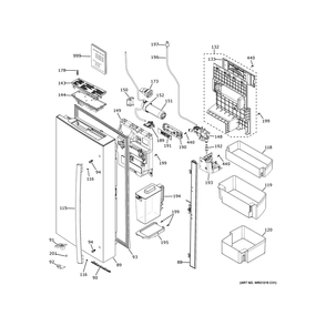 Left Door & Water Pitcher Diagram and Parts List for PHD23BYWBFS  General Electric Refrigerator