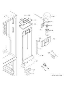 Fresh Food Section Diagram and Parts List for GYE18JSLAFSS  General Electric Refrigerator