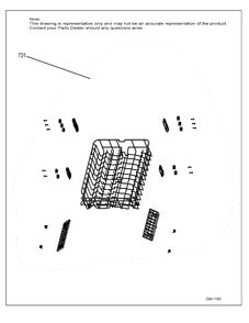UPPER RACK ASSEMBLY Diagram and Parts List for GDF630SGK0WW  General Electric Dishwasher
