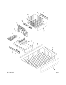 FZ SHELVES Diagram and Parts List for PFSF0MZFWW  General Electric Refrigerator