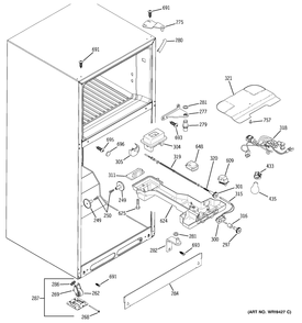 FRESH FOOD SECTION Diagram and Parts List for 38371PBRBRWW  General Electric Refrigerator