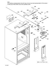 FF FUNCTIONAL PARTS Diagram and Parts List for CFE24SSKAKSS  General Electric Refrigerator