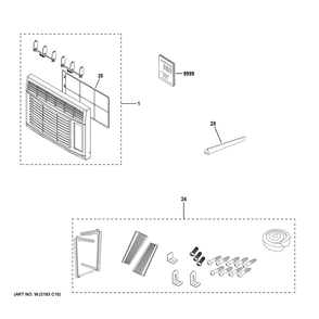 Room Air Conditioner Diagram and Parts List for AWFS05BWL2  General Electric Air Conditioner