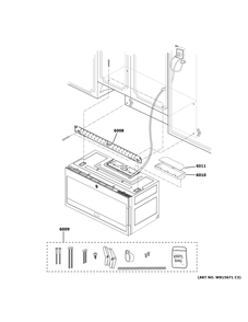 Installation Parts Diagram and Parts List for PVM9005FM9DS  General Electric Microwave