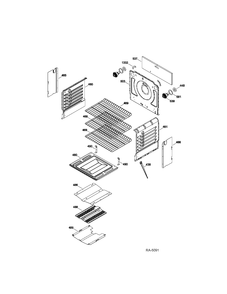 OVEN CAVITY Diagram and Parts List for CCGS985SET4SS  General Electric Range