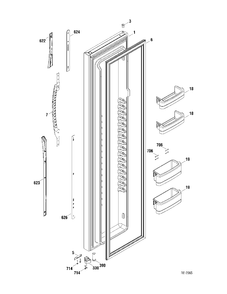 FZ DOOR Diagram and Parts List for GSR23YBPDWW  General Electric Refrigerator