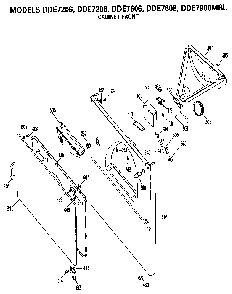 Cabinet Front Diagram and Parts List for DDE7608  General Electric Dryer