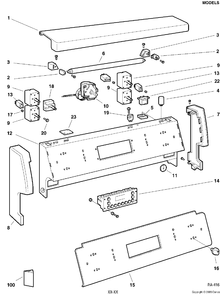 CONTROL PANEL Diagram and Parts List for GRCL3520ZWW-2  General Electric Range