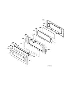 UPPER DOOR ASM Diagram and Parts List for CCGS990SET3SS  General Electric Range