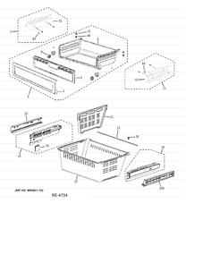 FREEZER SHELVES Diagram and Parts List for PFSF6PKXFBB  General Electric Refrigerator