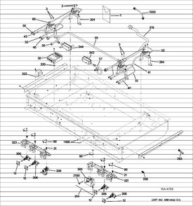 GAS & BURNER PARTS Diagram and Parts List for ZDP484NGP8SS  General Electric Range
