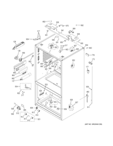 Case Parts Diagram and Parts List for PFE28KSKESS  General Electric Refrigerator