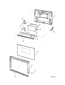 DOOR GROUP Diagram and Parts List for 13328-2  General Electric Range