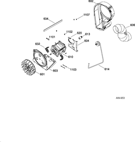 BLOWER Diagram and Parts List for GUAP240EM1WW  General Electric Washer