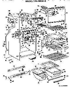 Cabinet Parts Diagram and Parts List for TBX18DHB  General Electric Refrigerator