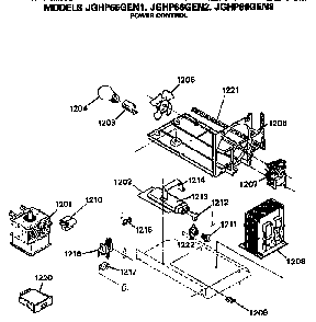 Power Control Diagram and Parts List for JGHP66GEN1  General Electric Range