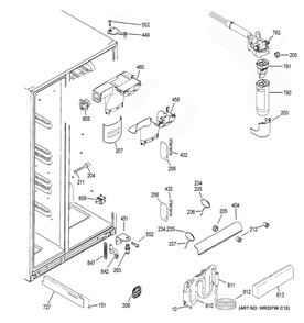 Fresh Food Section Diagram and Parts List for PSE25KSHNHSS  General Electric Refrigerator