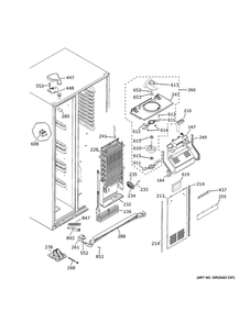 Freezer Section Diagram and Parts List for GZS22DMJXFES  General Electric Refrigerator