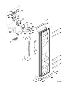FZ DOOR Diagram and Parts List for GSR25VGTABB  General Electric Refrigerator