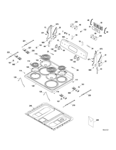 CONTROLS-COOKTOP Diagram and Parts List for JCBP250DT1WW  General Electric Range