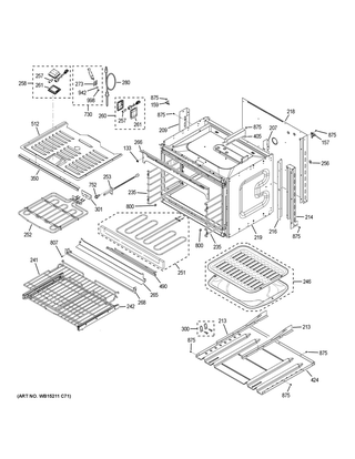 Lower Oven Diagram and Parts List for ZET9550SH4SS  General Electric Wall Oven