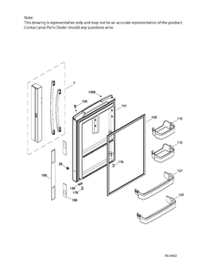 FF DOOR LT Diagram and Parts List for PDE21KMKAKES  General Electric Refrigerator