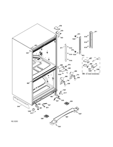 HINGE PARTS Diagram and Parts List for ADRF0MBZGRWW  General Electric Refrigerator