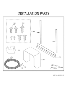 Installation Parts Diagram and Parts List for GDT605PSM4SS  General Electric Dishwasher