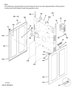 Part Location Diagram of WS01L13857 GE FRAME WELD Assembly