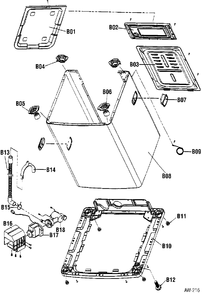 CABINET Diagram and Parts List for DWF-6010AP  General Electric Washer