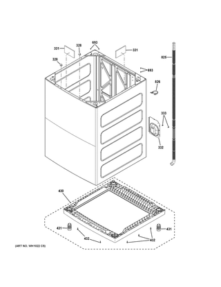 Cabinet Diagram and Parts List for GTW750CSL0DG  General Electric Washer