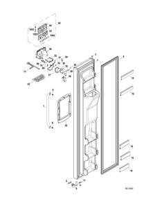 FZ DOOR Diagram and Parts List for GSRS3QGXGFSS  General Electric Refrigerator