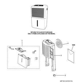 Dehumidifier Diagram and Parts List for ADHE50PWF2  General Electric Dehumidifier