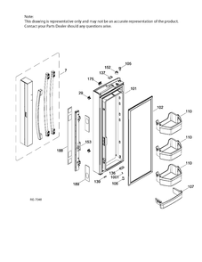 Part Location Diagram of WR03F04478 GE DISPENSER INTERNAL Assembly