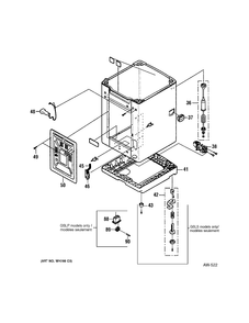 CABINET Diagram and Parts List for GSLP1100D0WW  General Electric Washer
